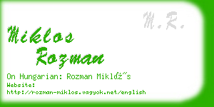 miklos rozman business card